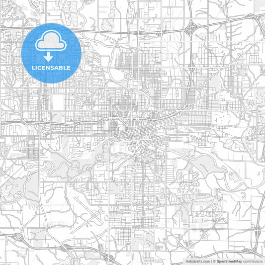 Des Moines, Iowa, USA, bright outlined vector map