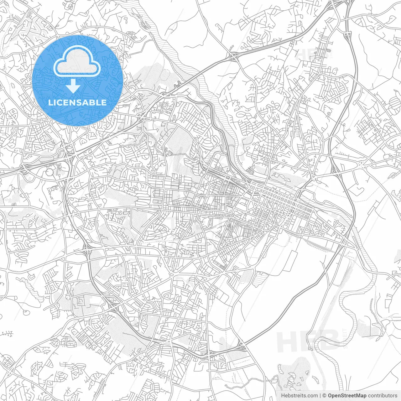Augusta, Georgia, USA, bright outlined vector map