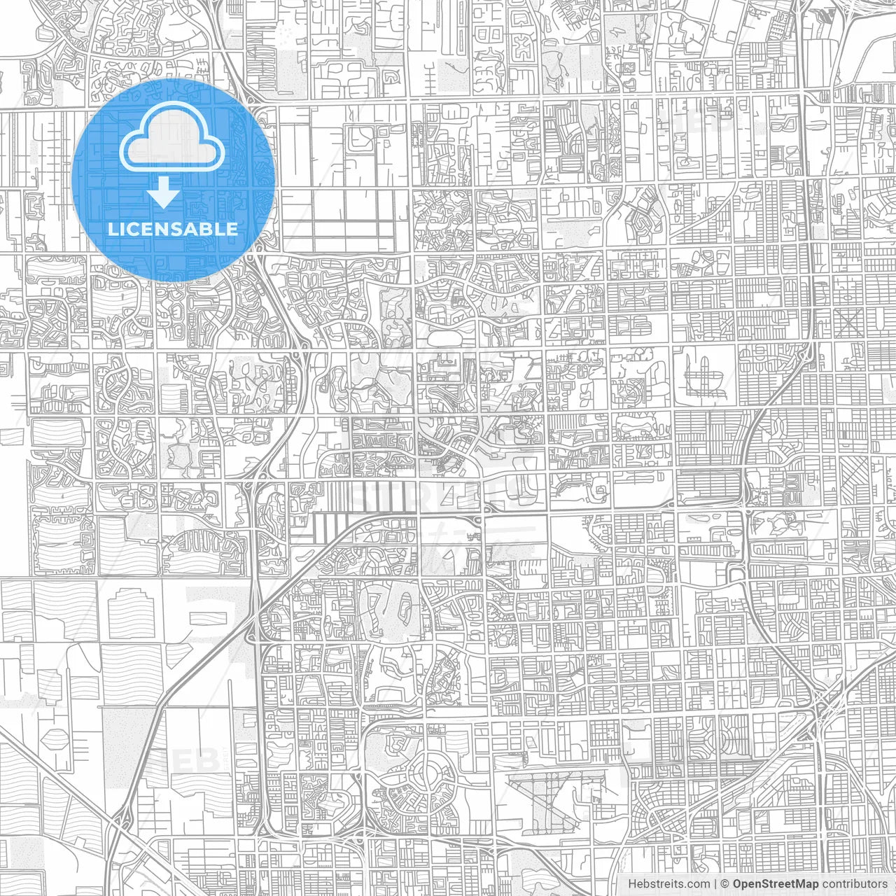 Miramar, Florida, USA, bright outlined vector map