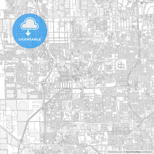 Miramar, Florida, USA, bright outlined vector map