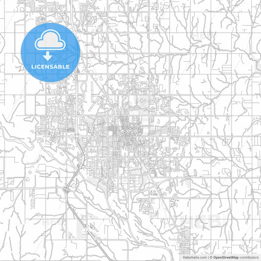Norman, Oklahoma, USA, bright outlined vector map