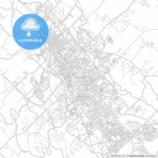 College Station, Texas, USA, bright outlined vector map