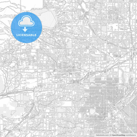 Arvada, Colorado, USA, bright outlined vector map