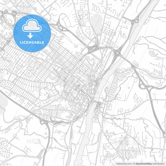 Albany, New York, USA, bright outlined vector map