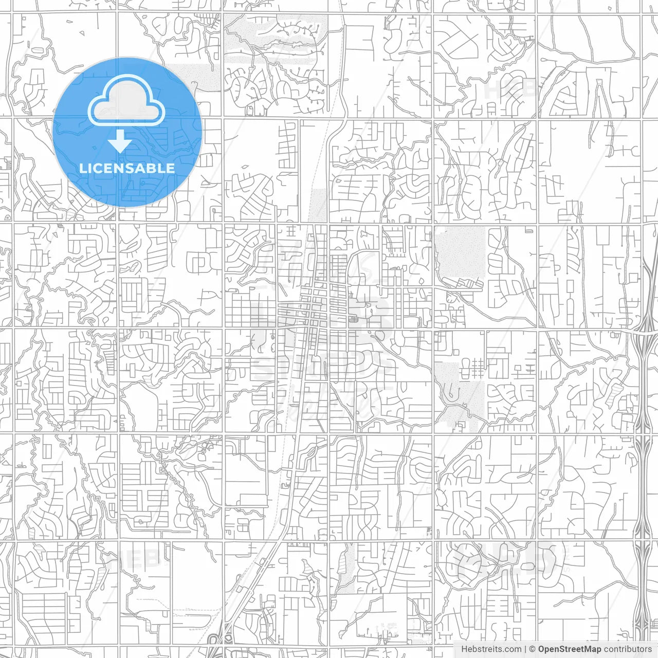 Edmond, Oklahoma, USA, bright outlined vector map