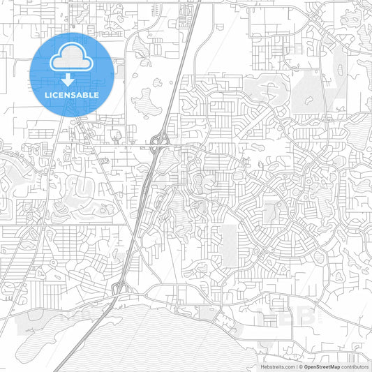 Deltona, Florida, USA, bright outlined vector map