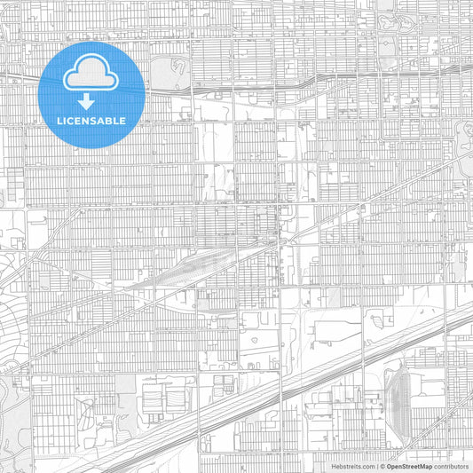 Cicero, Illinois, USA, bright outlined vector map