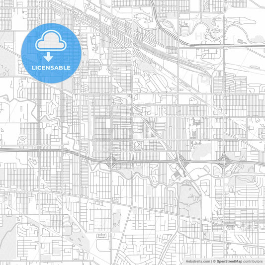 Hammond, Indiana, USA, bright outlined vector map
