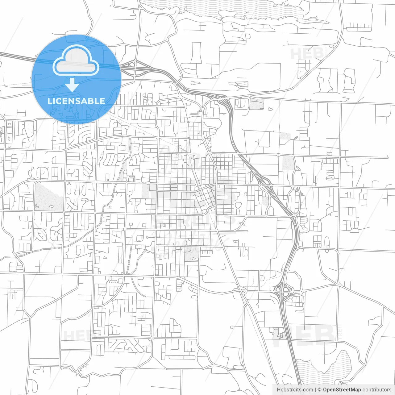 Conway, Arkansas, USA, bright outlined vector map