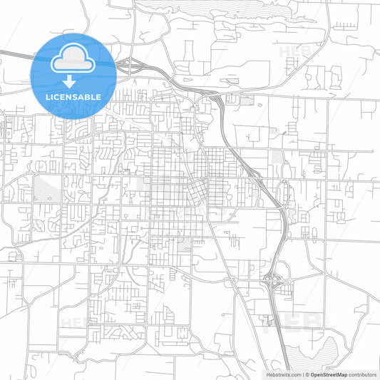 Conway, Arkansas, USA, bright outlined vector map