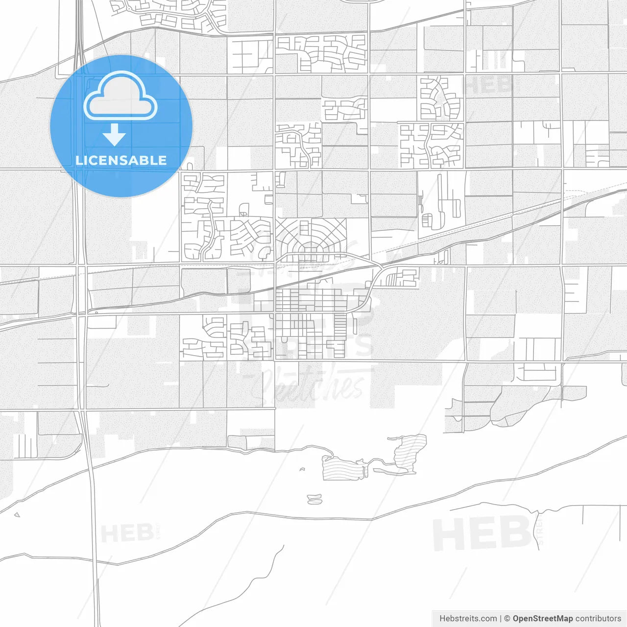 Buckeye, Arizona, Usa, Bright Outlined Vector Map – HEBSTREITS