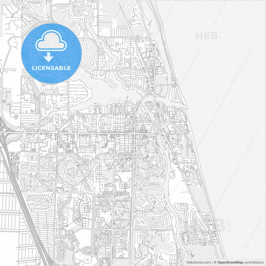 Jupiter, Florida, USA, bright outlined vector map