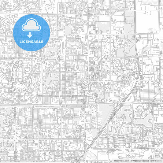 Margate, Florida, USA, bright outlined vector map