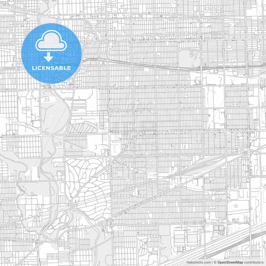 Berwyn, Illinois, USA, bright outlined vector map