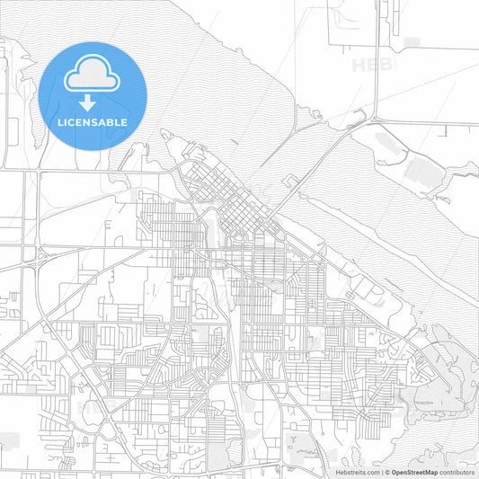 Decatur, Alabama, USA, bright outlined vector map