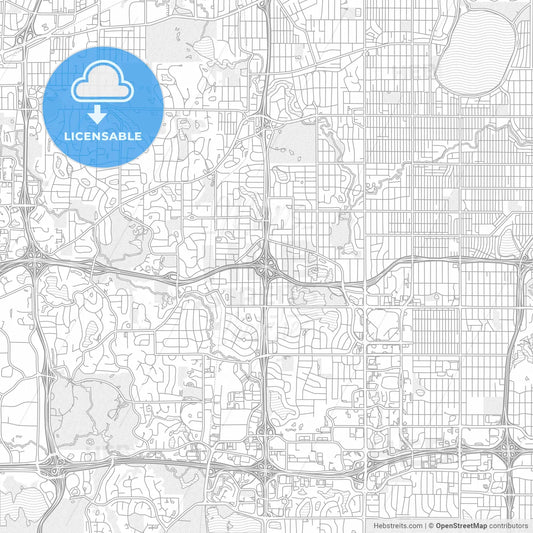 Edina, Minnesota, United States of America, bright outlined vector map