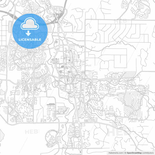 Parker, Colorado, United States of America, bright outlined vector map