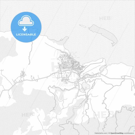 Moa, Holguín, Cuba, bright outlined vector map