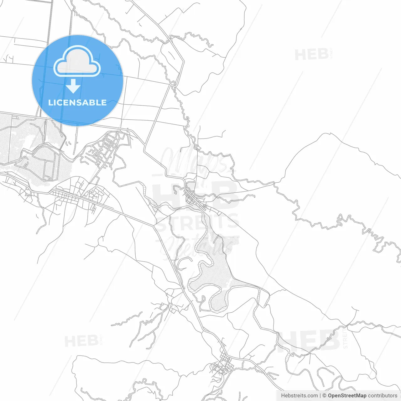 Petite Rivière de lArtibonite, Artibonite, Haiti, bright outlined vector map