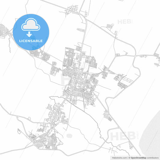 Zamora, Michoacán, Mexico, bright outlined vector map