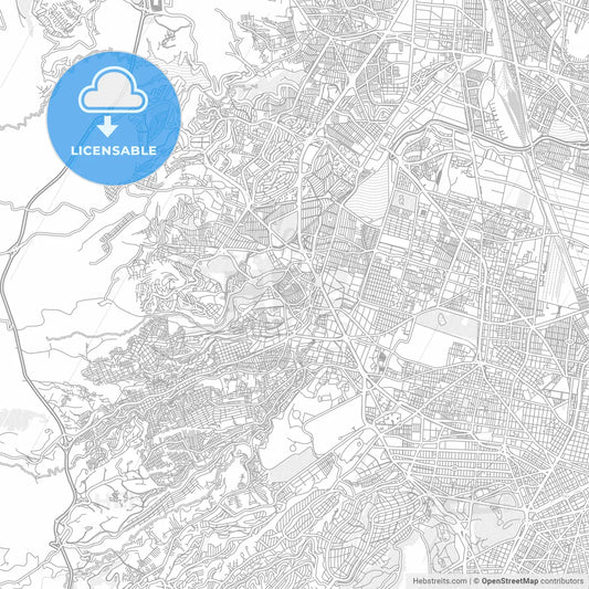 Naucalpan, Mexico, bright outlined vector map