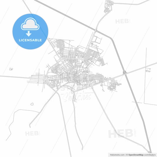 Fresnillo, Zacatecas, Mexico, bright outlined vector map