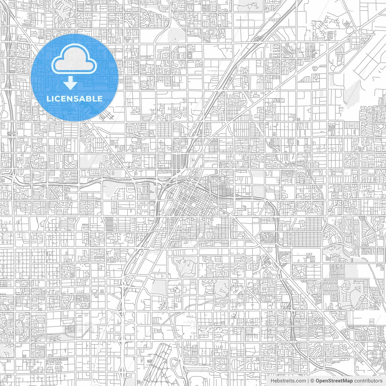 Las Vegas, Nevada, USA, bright outlined vector map