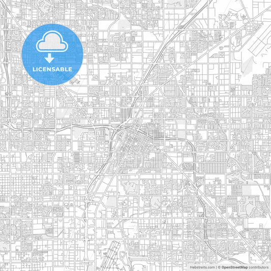 Las Vegas, Nevada, USA, bright outlined vector map