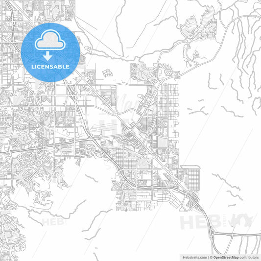 Henderson, Nevada, USA, bright outlined vector map