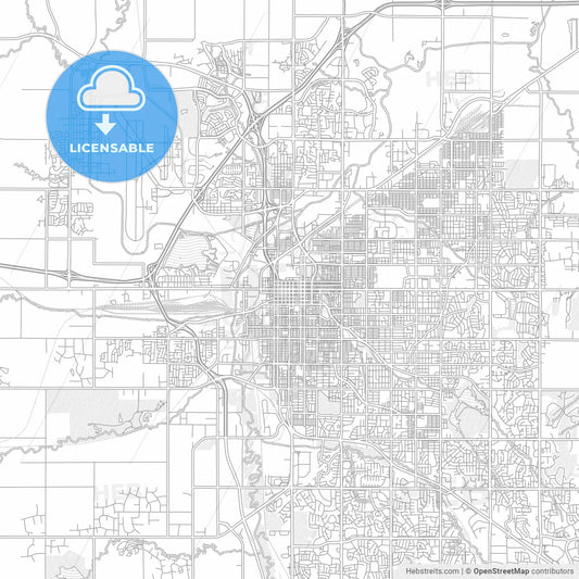 Lincoln, Nebraska, USA, bright outlined vector map