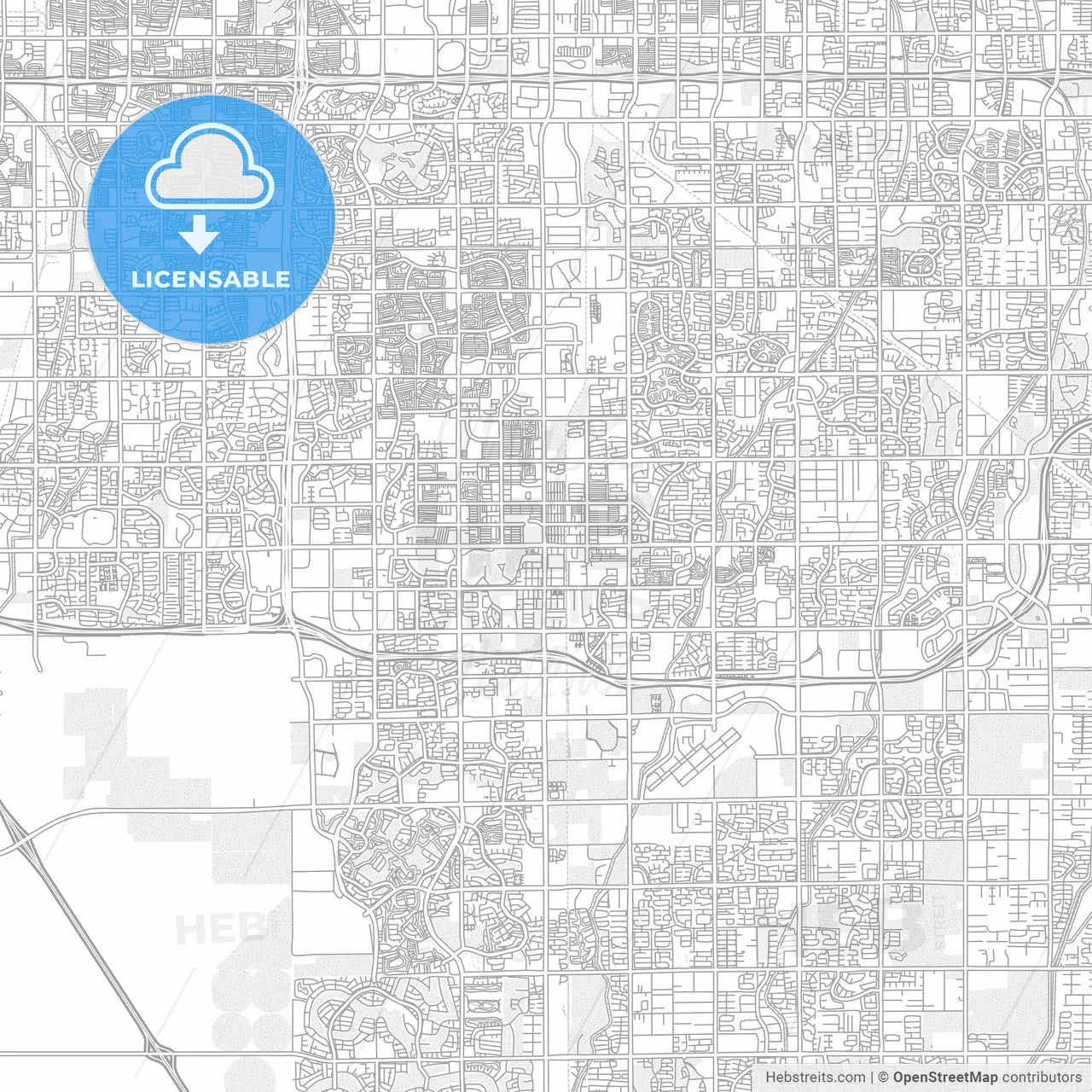 Chandler, Arizona, USA, bright outlined vector map
