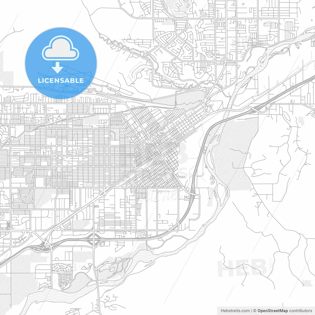 Billings, Montana, USA, bright outlined vector map
