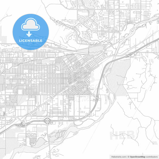 Billings, Montana, USA, bright outlined vector map