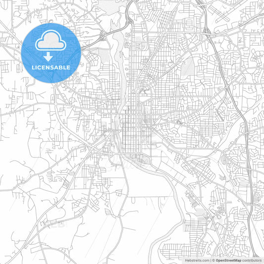 Columbus, Georgia, USA, bright outlined vector map