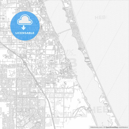 Palm Bay, Florida, USA, bright outlined vector map