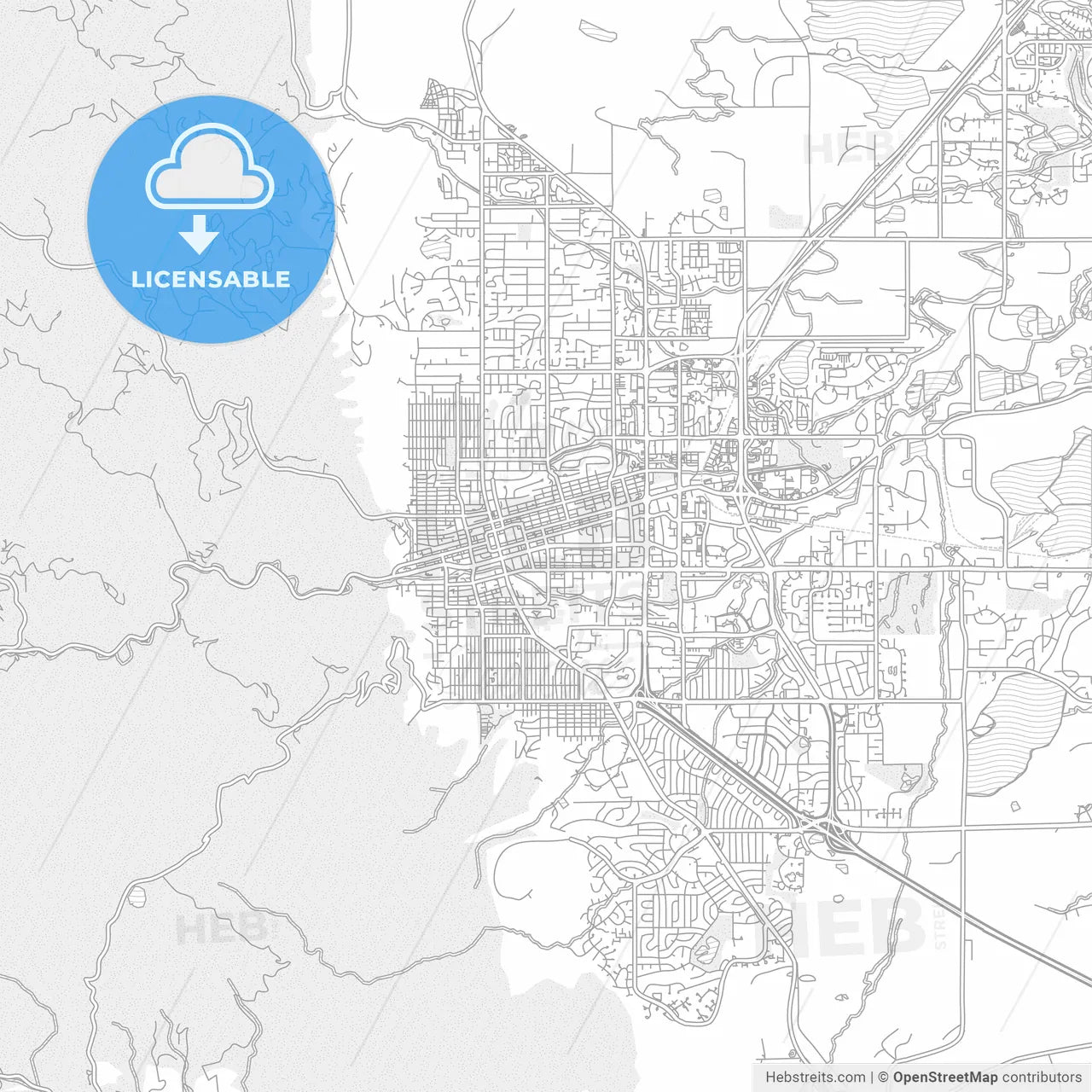 Boulder, Colorado, USA, bright outlined vector map