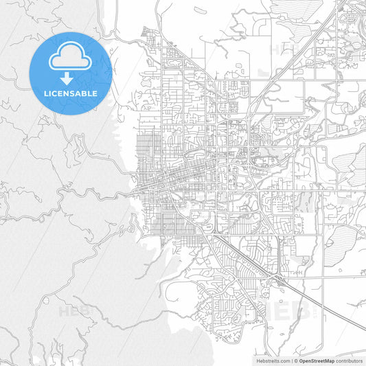 Boulder, Colorado, USA, bright outlined vector map