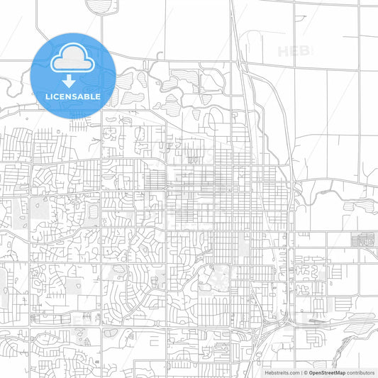 Greeley, Colorado, USA, bright outlined vector map