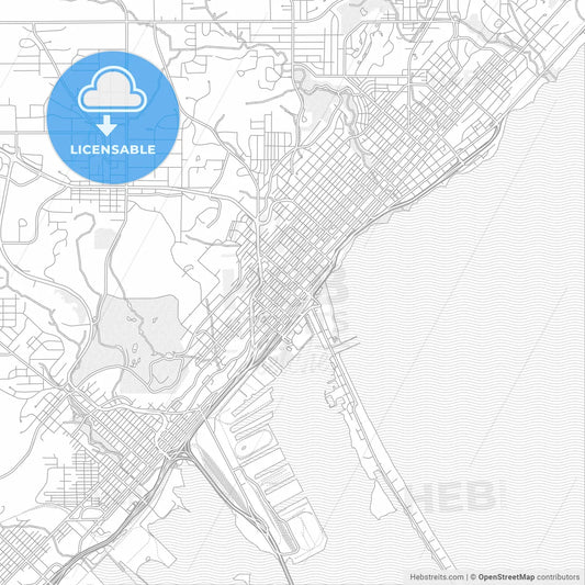 Duluth, Minnesota, USA, bright outlined vector map