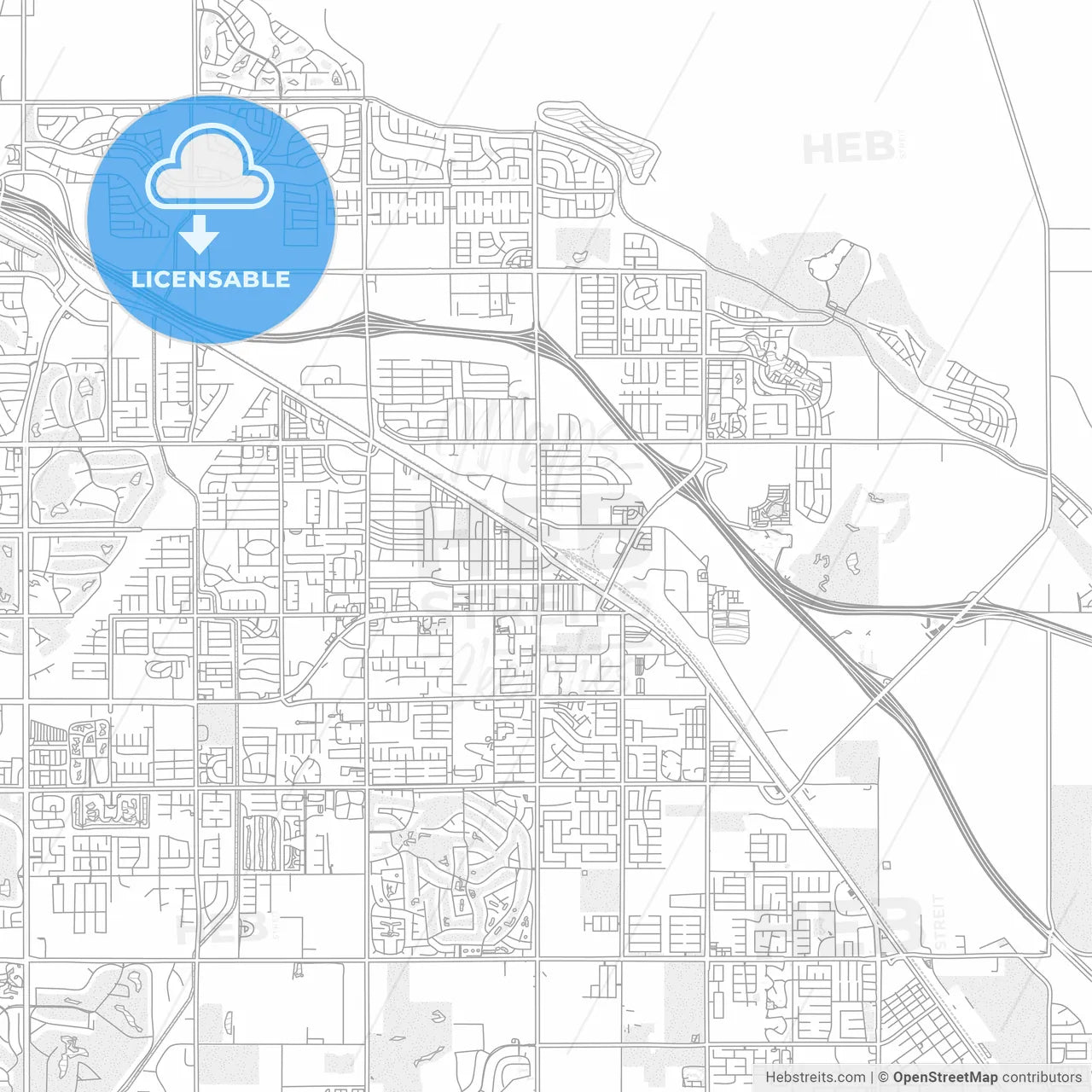 Indio, California, USA, bright outlined vector map