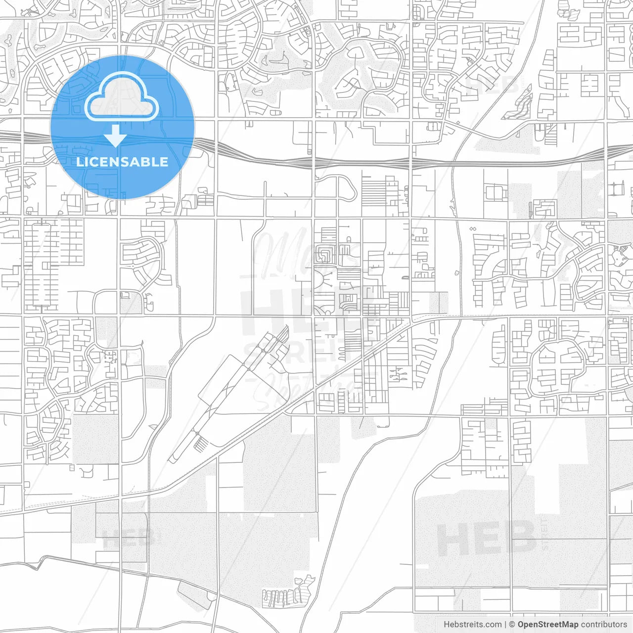 Goodyear, Arizona, USA, bright outlined vector map