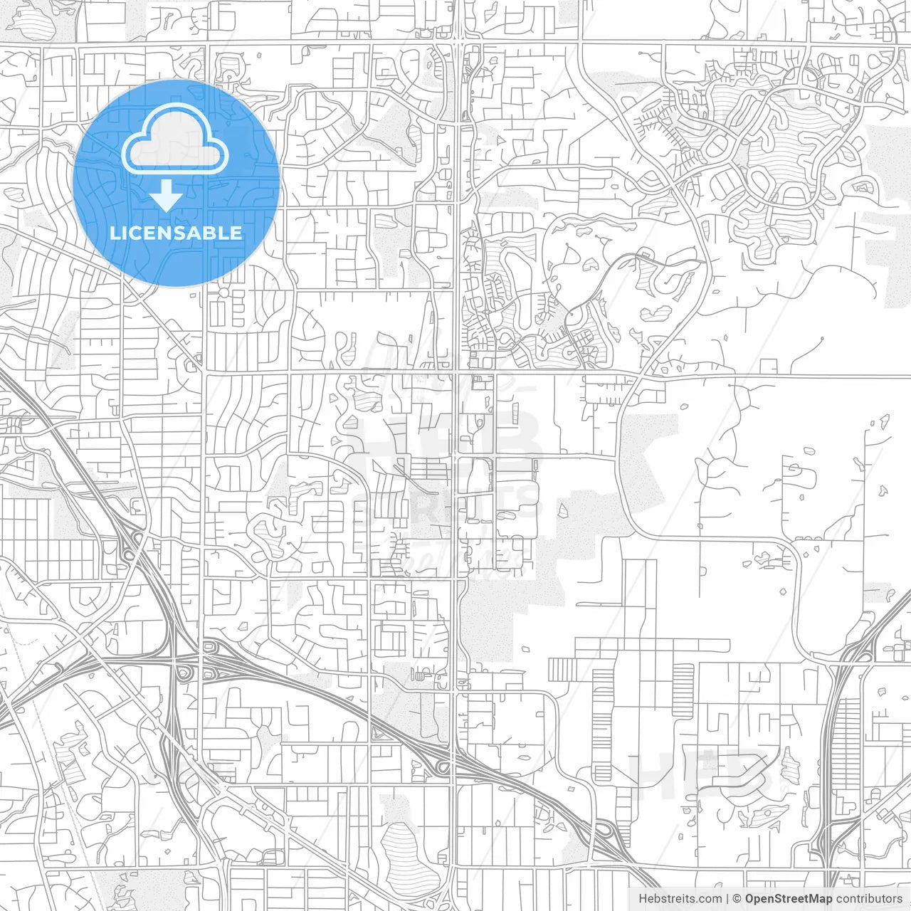 Blaine, Minnesota, USA, bright outlined vector map