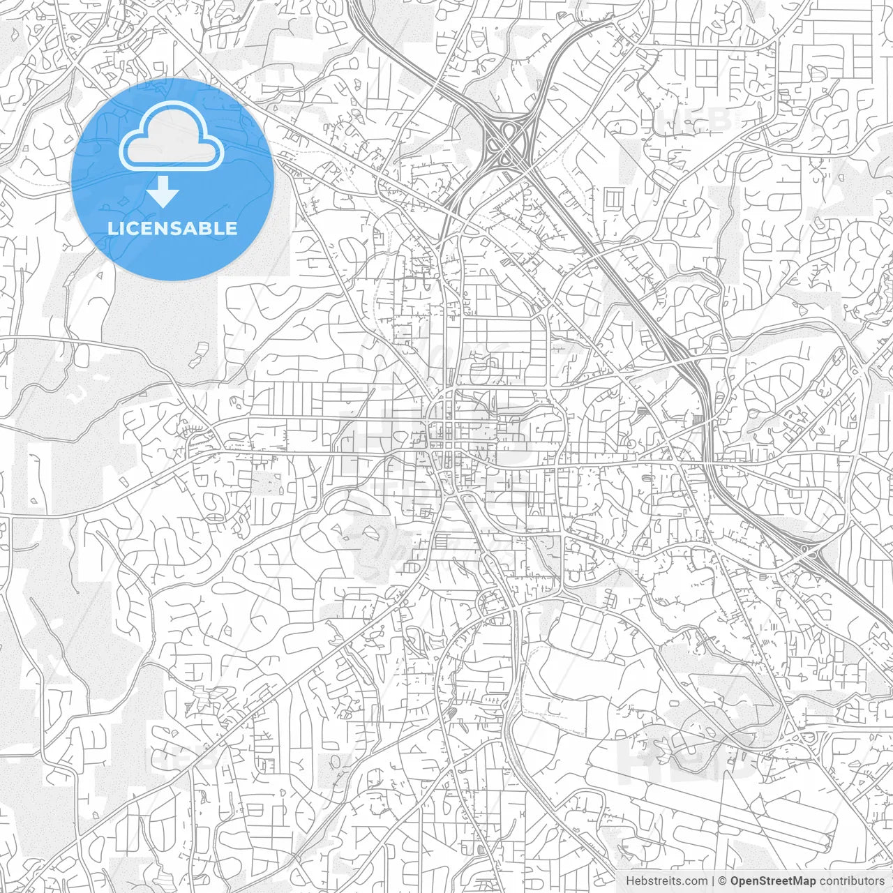 Marietta, Georgia, USA, bright outlined vector map