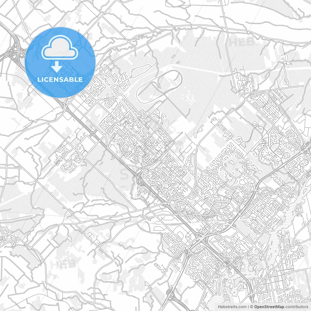 Blainville, Quebec, Canada, bright outlined vector map