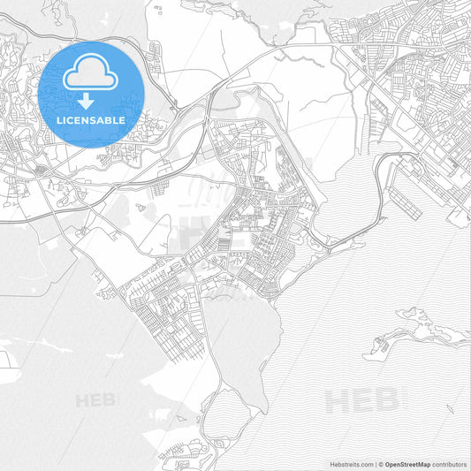 Portmore, Clarendon, Jamaica, bright outlined vector map