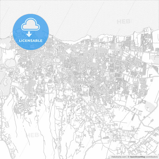 Managua, Managua, Nicaragua, bright outlined vector map