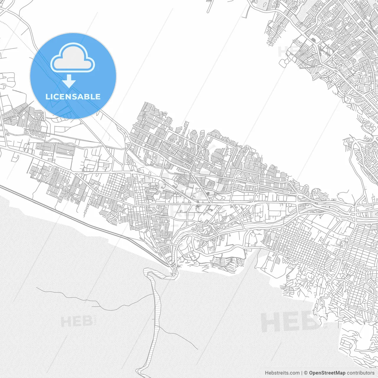 Santa Catarina, Nuevo León, Mexico, bright outlined vector map