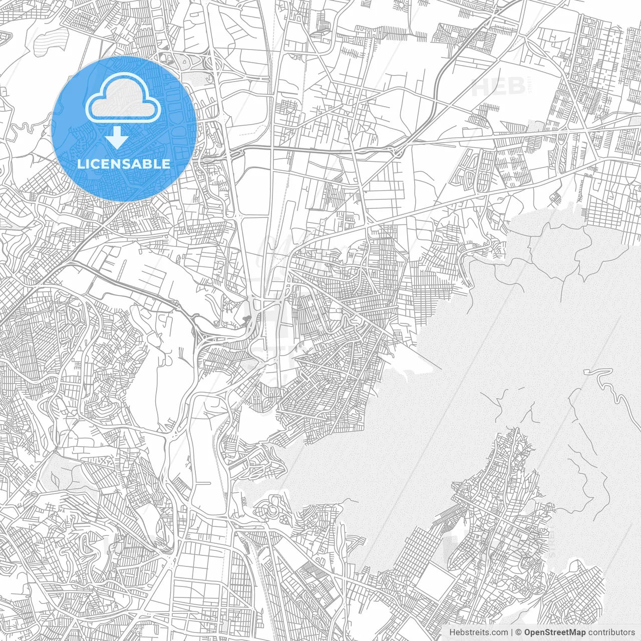 Buenavista, México, Mexico, bright outlined vector map