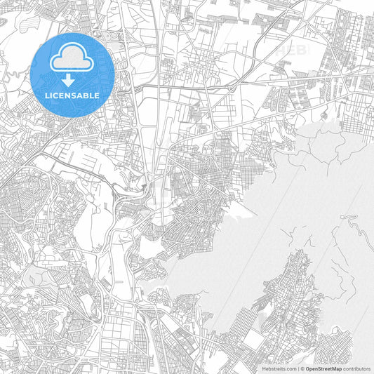 Buenavista, México, Mexico, bright outlined vector map