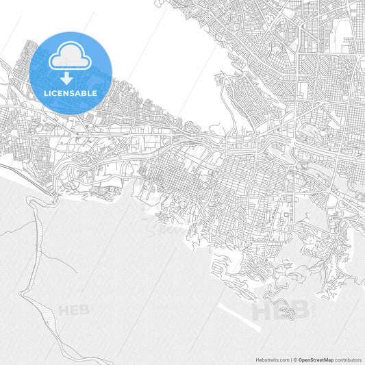 San Pedro Garza García, Nuevo León, Mexico, bright outlined vector map